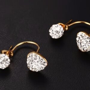 Gold-Tone Crystal Stud Earrings