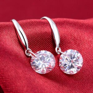 Silver-Plated Crystal Drop Earrings