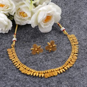 Gold-Plated South Indian Coin Jewellery Set