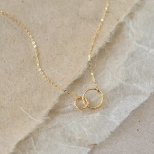 Gold-Toned Circular Pendant Chain Necklace