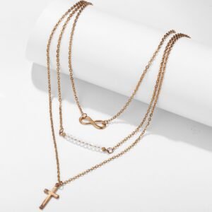Stylish Gold-Plated Triple Layered Necklace for Women/Girls