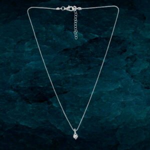 Silver-Plated Crystal Pendant Chain Necklace for Women/Girls
