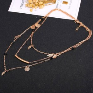Gold-Plated Multilayered Necklace for Women/Girls