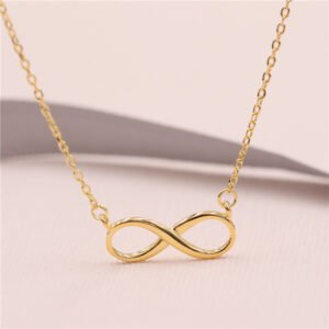 Gold-Plated Infinity Pendant Chain Necklace