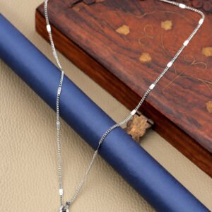 Elegant Silver-Plated Blue Crystal Water-Drop Pendant Necklace for Women/Girls
