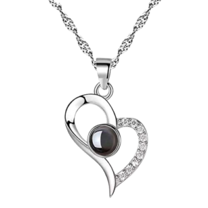 Silver-Plated ‘I Love You in 100 Languages’ Heart Necklace for Women and Girls