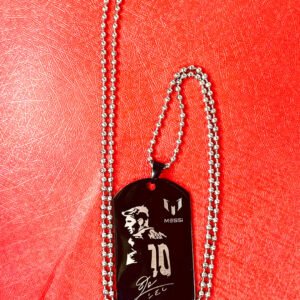 Black Messi Signature Pendant Chain Necklace for Men and Women