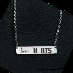 Silver-Plated Love BTS Chain Pendant Necklace