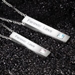 Silver-Plated Couple Forever-Love Chain Pendant Necklace for Men and Women