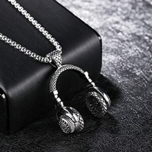 Silver-Plated Music Accessories Headphone Pendant Necklace