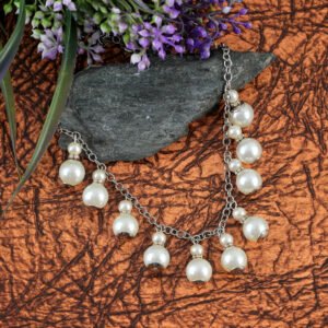 Silver-Plated White Pearl Necklace