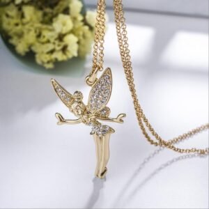 Gold-Tone Angel Girl Pendant Necklace