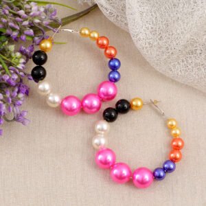 Pearl Multicolor Hoop Earrings