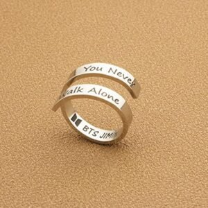Never Walk Alone Silver-Plated Zig Zag Ring