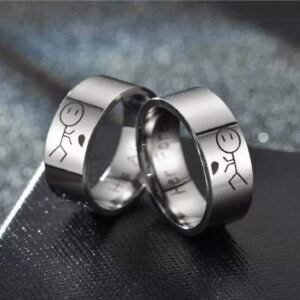 Silver-Plated Promise Couple Ring Set