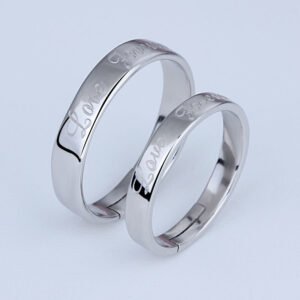 Sterling Silver-Plated His and Hers Love You Forever Rings