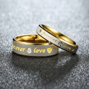 Silver-Plated Forever Love Couple Rings