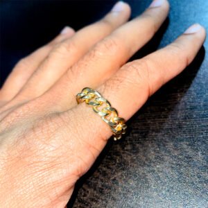 Gold-Plated Adjustable Linked Chain Ring