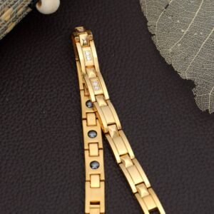 Titanium Magnetic Therapy Gold Plated Bio Bracelet