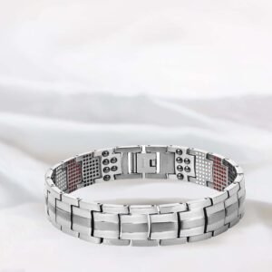 3500 Gauss Double Strength Bio Magnetic Men Bracelet (Silver)