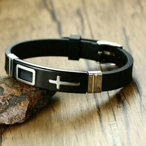 Stylish Adjustable Link Chain Easy-Hook Cross Bracelet for Men