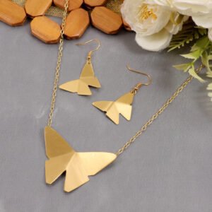 Demi-Fine Gold Polish Anti-Tarnish Butterfly Wings Jewellery Set