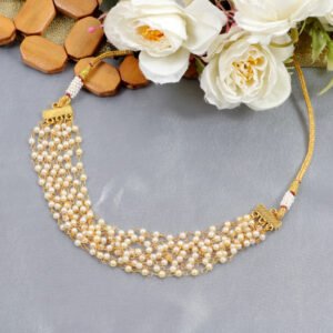 Gold-Plated Handmade Pearl Beaded Layered Necklace