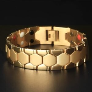 Bio Magnetic Bracelet in Gold-Plated Stainless Steel